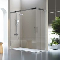 Eckdusche mit 2 Schiebetüren luka - Glas 8mm / 100 cm 80 cm Eckdusche mit 2 Schiebetüren luka - Glas 8mm / 100 cm 80 cm von KASSANDRA