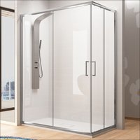 Eckige Duschwand mit 2 Türen bella - Glas 6mm Länge 130 cm Breite 70 cm von KASSANDRA