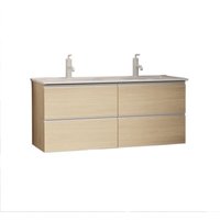 Badezimmermöbel Wabi 120 cm in Malmoe-Eiche mit Doppelwaschbecken – Kassia von KASSIA