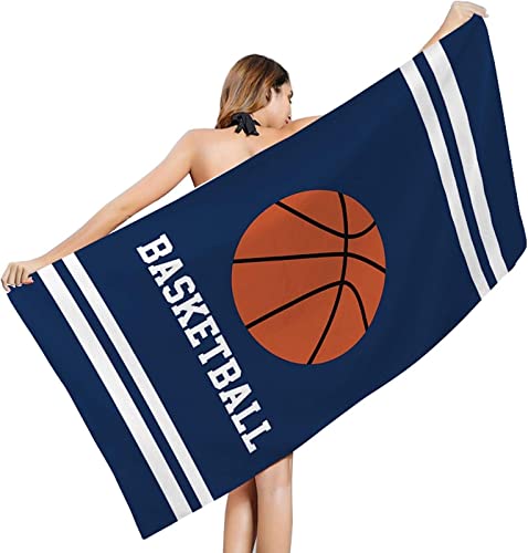 KATATI Basketball Strandtuch Groß 100x200 cm, Weich Schnell Trocknen Microfaser Handtücher, 3D Strandhandtuch Basketball Badetuch Strandlaken Handtuch, Herren Frauen Badetücher von KATATI