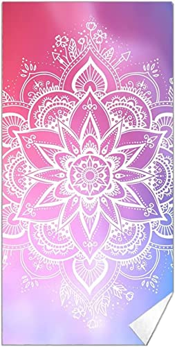 KATATI Boho-Lotus Strandtuch Groß 150x200 cm, Weich Schnell Trocknen Microfaser Handtücher, 3D Strandhandtuch Boho-Lotus Badetuch Strandlaken Handtuch, Herren Frauen Badetücher von KATATI