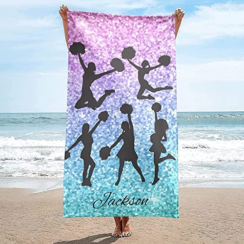 KATATI Cheerleader Strandtuch Groß 100x200 cm, Weich Schnell Trocknen Microfaser Handtücher, 3D Strandhandtuch Cheerleader Badetuch Strandlaken Handtuch, Herren Frauen Badetücher von KATATI