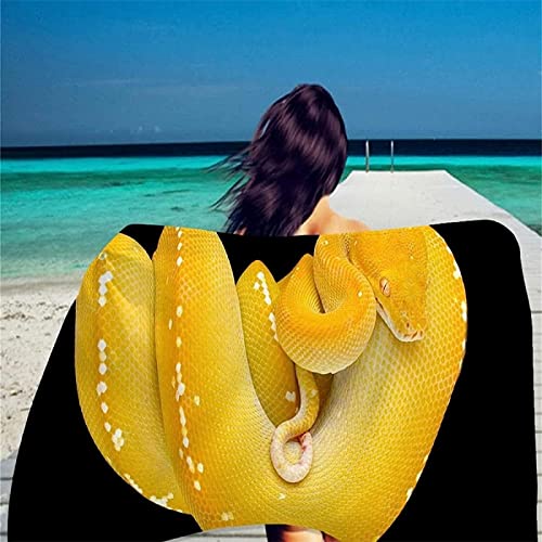 KATATI Schlange Strandtuch 80x160 cm, Weich Schnell Trocknen Microfaser Handtücher, 3D Strandhandtuch Schlange Badetuch Strandlaken Handtuch, Herren Frauen Badetücher von KATATI