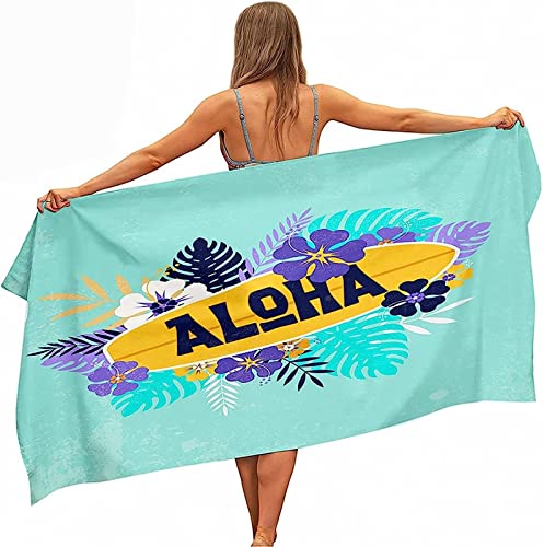 KATATI Tropisches Hawaii Strandtuch 90x180 cm, Weich Schnell Trocknen Microfaser Handtücher, 3D Strandhandtuch Tropisches Hawaii Badetuch Strandlaken Handtuch, Herren Frauen Badetücher von KATATI