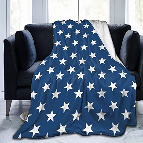 Kuscheldecke Blaue Sterne, Flauschig Weich und Warme Fleecedecke für Bett Couch, 3D Decke Blaue Sterne Flanelldecke Sofadecke Wohndecke 180x200 cm von KATATI
