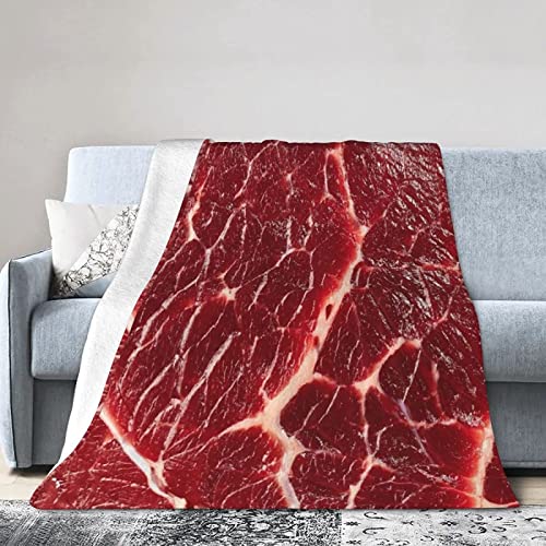Kuscheldecke Rindfleisch, Flauschig Weich und Warme Fleecedecke für Bett Couch, 3D Decke Rindfleisch Flanelldecke Sofadecke Wohndecke 180x200 cm von KATATI