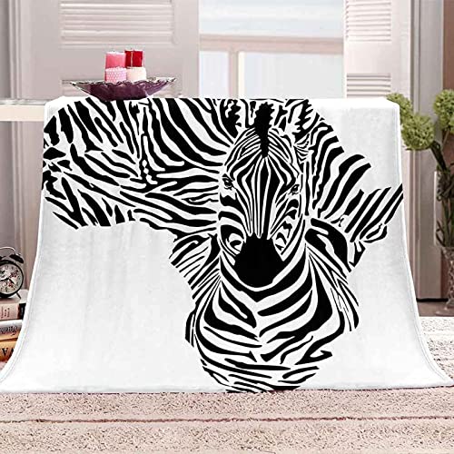 Kuscheldecke Zebra, Flauschig Weich und Warme Fleecedecke für Bett Couch, 3D Decke Zebra Flanelldecke Sofadecke Wohndecke 130x150 cm von KATATI