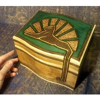 Custom Holz Gebrannte Holzkiste Katzen Unter Den Sternen Jede Farbe von KATAiiA