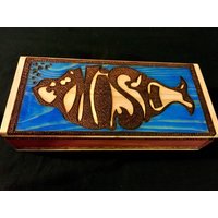 Phish Große Box Benutzerdefinierte Color Hand Holz Gebrannte Holzkiste Halter von KATAiiA