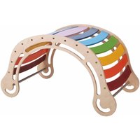XXL-Wippe Waldorf aus Holz Regenbogenfarben Indoor Kletterbogen / Klettergerüst für Kinder Montessori Spielzeug - Braun - Katehaa von KATEHAA