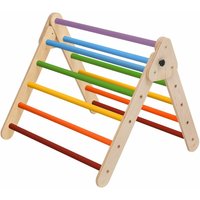 Kletterdreieck aus Holz Regenbogenfarben Indoor Klettergerüst für Kinder Montessori Spielzeug - Braun - Katehaa von KATEHAA