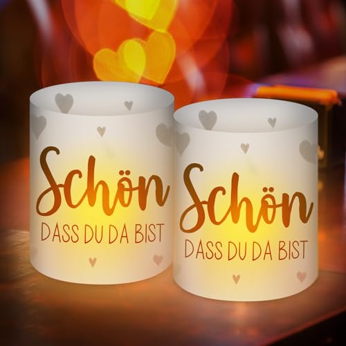 10 Stück Windlicht tischdeko,Schön DASS Du Da Bis deko, tischdeko Party, für Hochzeitdeko, Kommuniondeko, Taufedeko,Kerzen Windlichterdeko von KATELUO