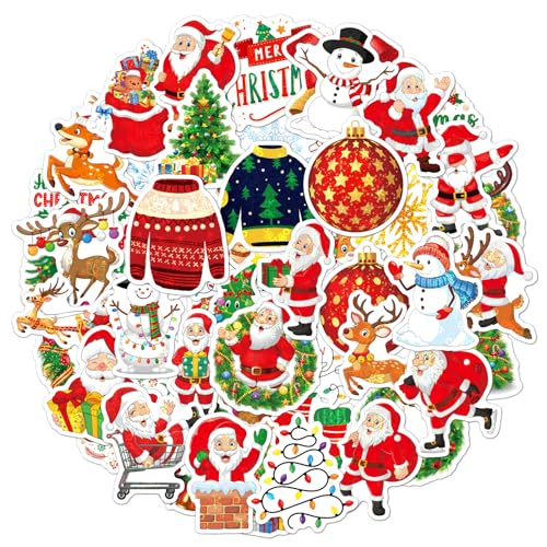 Weihnachtsaufkleber,50pcs Weihnachten Geschenkaufkleber, Christmas Aufkleber, Weihnachts Vinyl Aufkleber, Weihnachten Aufkleber, Für Umschlag,Grußkarte Geschenke Dekoration von KATELUO