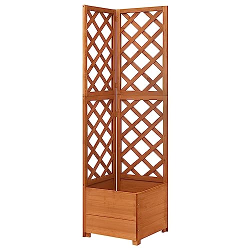 Eck-Spalier mit Pflanzkasten 40x40x150cm Massivholz Tanne Gartenpflege von KATERYY