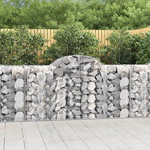 Gabionen mit Hochbogen 12 Stk 200x50x100/120cm Verzinktes Eisen Gartenpflege von KATERYY