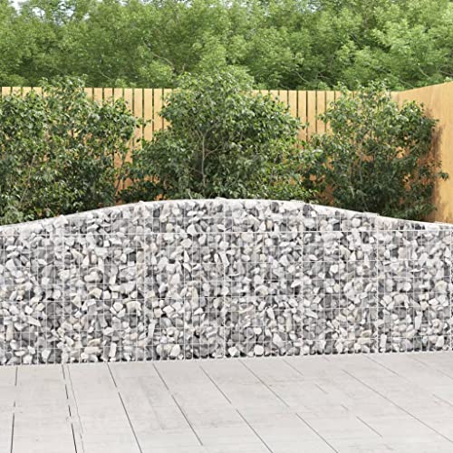 Gabionen mit Hochbogen 15 Stk. 400x30x80/100cm Verzinktes Eisen Gartenpflege von KATERYY