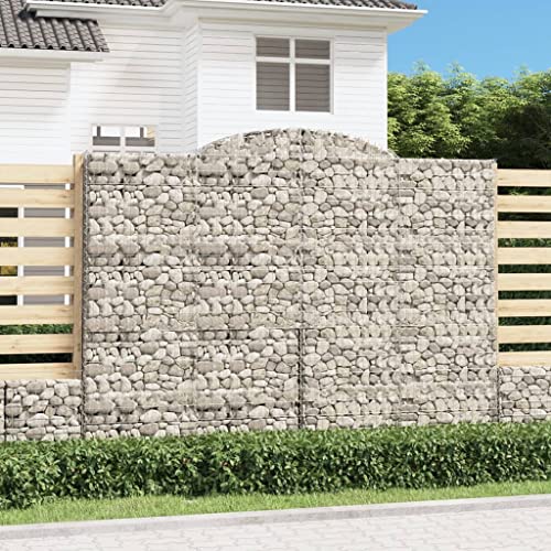 Gabionen mit Hochbogen 3 Stk. 300x50x220/240cm Verzinktes Eisen Gartenpflege von KATERYY