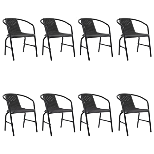 Gartenstühle 4 Stk.Esszimmerstühle,Gartenmöbel,Bistro-Stuhl,Balkon Stühle,Party Stühle,Konversationsstuhl,Barbecue-Stuhl,Terrassenmöbel,Für Garten,Rasen,Balkon,Rattan-Optik Kunststoff und Stahl 110 kg von KATERYY