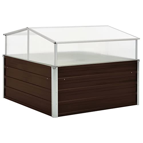 Gewächshaus Braun 100 x 100 x 85 cm Verzinkter Stahl Gartenpflege Gewächshaus Braun 100 x 100 x 85 cm Verzinkter Stahl Gartenpflege von KATERYY