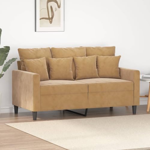 KATERYY 2-Sitzer-Sofa Braun 120 cm Samt Möbel Wohnzimmer von KATERYY