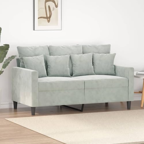 KATERYY 2-Sitzer-Sofa Hellgrau 120 cm Samt Möbel Wohnzimmer von KATERYY