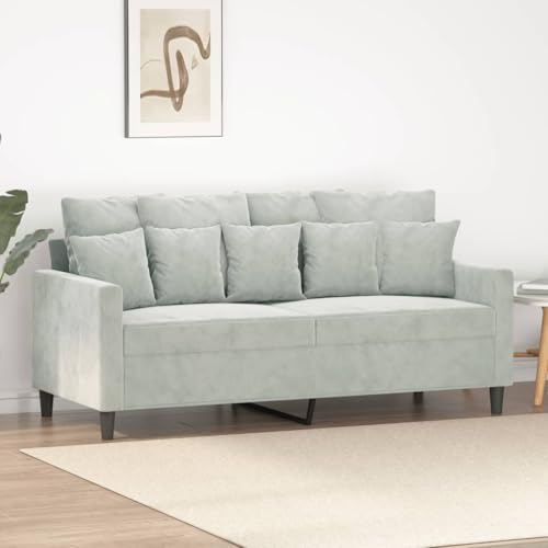 KATERYY 2-Sitzer-Sofa Hellgrau 140 cm Samt Möbel Wohnzimmer von KATERYY