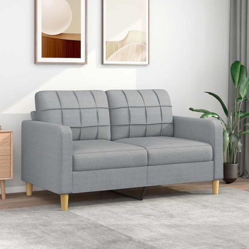 KATERYY 2-Sitzer-Sofa Hellgrau 140 cm Stoff Möbel Wohnzimmer KATERYY 2-Sitzer-Sofa Hellgrau 140 cm Stoff Möbel Wohnzimmer von KATERYY