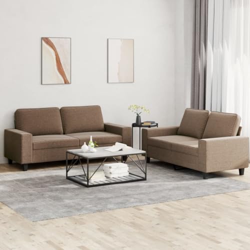 KATERYY 2-TLG. Sofagarnitur Braun Stoff Möbel Wohnzimmer von KATERYY