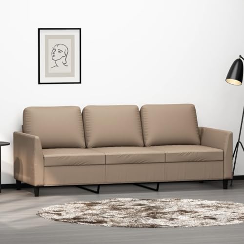 KATERYY 3-Sitzer-Sofa Cappuccino-Braun 180 cm Kunstleder Möbel Wohnzimmer von KATERYY