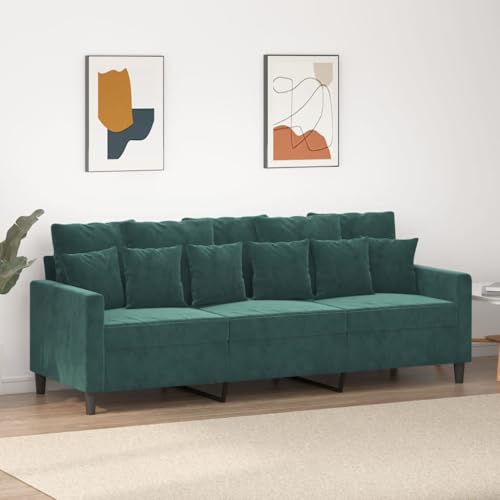 KATERYY 3-Sitzer-Sofa Dunkelgrün 180 cm Samt Möbel Wohnzimmer von KATERYY