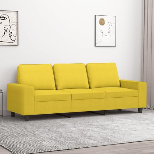 KATERYY 3-Sitzer-Sofa Hellgelb 180 cm Stoff Möbel Wohnzimmer von KATERYY