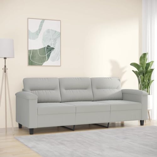 KATERYY 3-Sitzer-Sofa Hellgrau 180 cm Mikrofasergewebe Möbel Wohnzimmer KATERYY 3-Sitzer-Sofa Hellgrau 180 cm Mikrofasergewebe Möbel Wohnzimmer von KATERYY