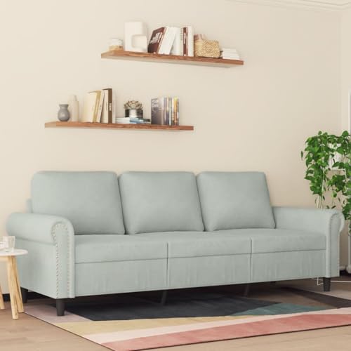 KATERYY 3-Sitzer-Sofa Hellgrau 180 cm Samt Möbel Wohnzimmer von KATERYY