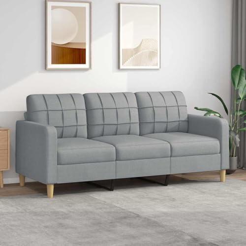 KATERYY 3-Sitzer-Sofa Hellgrau 180 cm Stoff Möbel Wohnzimmer von KATERYY
