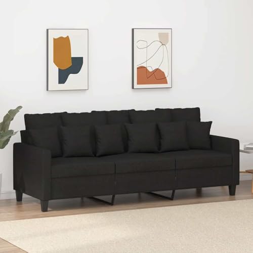 KATERYY 3-Sitzer-Sofa Schwarz 180 cm Stoff Möbel Wohnzimmer KATERYY 3-Sitzer-Sofa Schwarz 180 cm Stoff Möbel Wohnzimmer von KATERYY