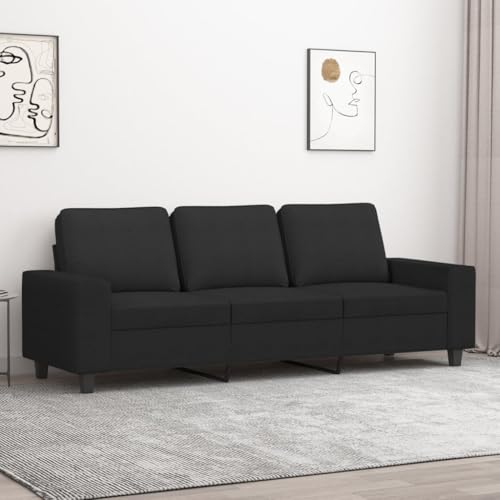 KATERYY 3-Sitzer-Sofa Schwarz 180 cm Stoff Möbel Wohnzimmer KATERYY 3-Sitzer-Sofa Schwarz 180 cm Stoff Möbel Wohnzimmer von KATERYY