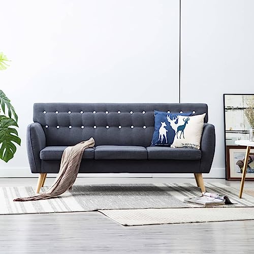 KATERYY 3-Sitzer-Sofa Stoff 172x70x82 cm Dunkelgrau Möbel Wohnzimmer von KATERYY