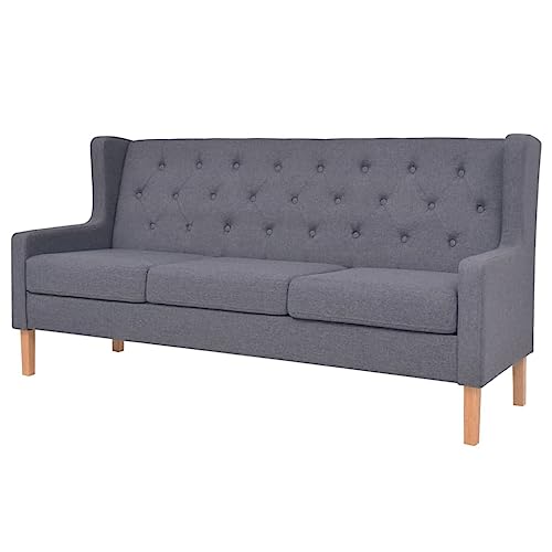 KATERYY 3-Sitzer Sofa Stoff Grau Möbel Wohnzimmer von KATERYY