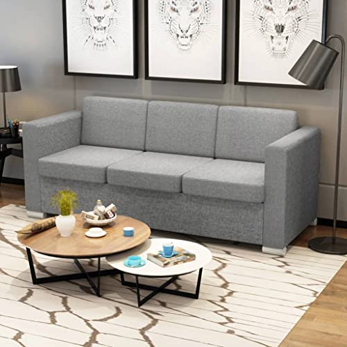 KATERYY 3-Sitzer-Sofa Stoff Hellgrau Möbel Wohnzimmer KATERYY 3-Sitzer-Sofa Stoff Hellgrau Möbel Wohnzimmer von KATERYY