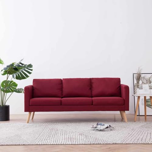 KATERYY 3-Sitzer-Sofa Stoff Weinrot Möbel Wohnzimmer von KATERYY