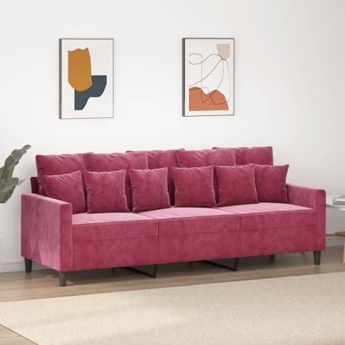 KATERYY 3-Sitzer-Sofa Weinrot 180 cm Samt Möbel Wohnzimmer von KATERYY
