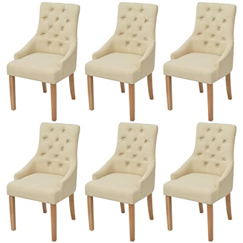 KATERYY Chair for Room Kitchen Chairs Set Or Kitchen Chair Room Gathering Contemporary Dining Seats Ergonomic Support(Color:Creme 6 STK) von KATERYY