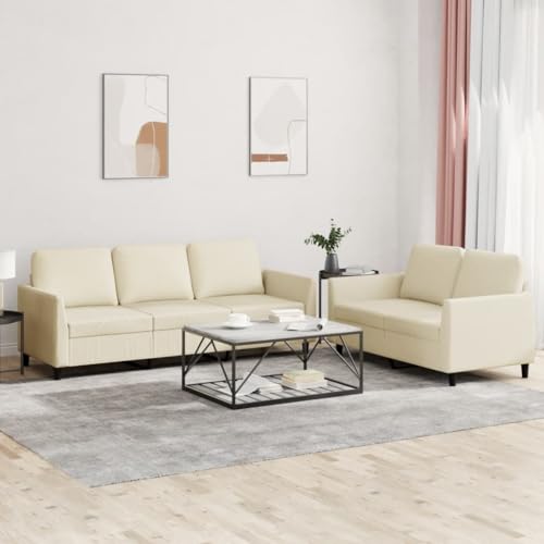 KATERYY Schlafsofas for das Wohnzimmer, bequemes Sofa, auffälliges Design, Flexibler Liegekomfort über Nacht, Wohnzimmermöbel for eine individuelle Sitzlösung(Color:Creme 2-TLG) von KATERYY