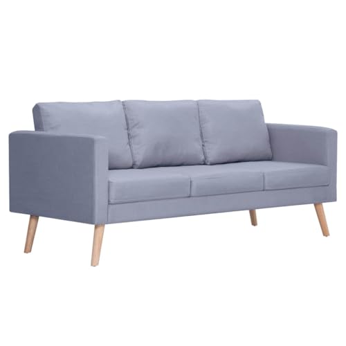 KATERYY Sofa 3-Sitzer Stoff Hellgrau Möbel Wohnzimmer von KATERYY