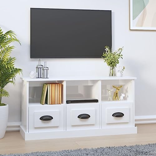 KATERYY TV-Schrank Hochglanz-Weiß 100x35x50 cm Holzwerkstoff TV-Bänke Möbel KATERYY TV-Schrank Hochglanz-Weiß 100x35x50 cm Holzwerkstoff TV-Bänke Möbel von KATERYY