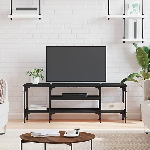 KATERYY TV-Schrank Schwarz 121x35x45 cm Holzwerkstoff & Eisen TV-Bänke Möbel von KATERYY