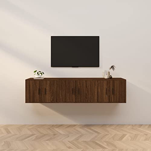 KATERYY TV-Wandschränke 3 STK. Braun Eichen-Optik 57x34 TV-Bänke Möbel von KATERYY