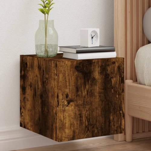 KATERYY TV-Wandschränke mit LED-Leuchten 2 STK. Räuchereiche TV-Bänke Möbel von KATERYY
