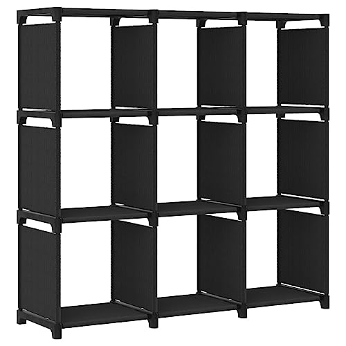 KATERYY Würfelregal mit 9 Fächern Schwarz 103x30x107,5 cm Stoff,Modernes Standregal mit Staufächern aus Stoff und Stahl für Wohnraumgestaltung Wohnzimmer, Bücherregale & Bücherschränke KATERYY Würfelregal mit 9 Fächern Schwarz 103x30x107,5 cm Stoff,Modernes Standregal mit Staufächern aus Stoff und Stahl für Wohnraumgestaltung Wohnzimmer, Bücherregale & Bücherschränke von KATERYY