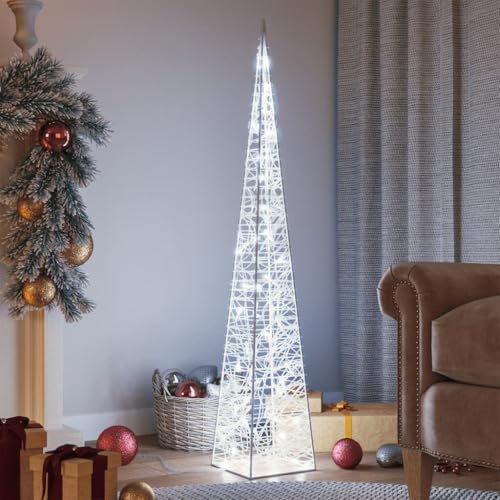 LED-Leuchtkegel Acryl Deko Kaltweiß 120 cm Festtags-Dekoartikel Weihnachtsbeleuchtung von KATERYY